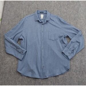 Giasone Shirt Mens XXL 2XL Blue Button Up Pocket Long Sleeve Soft Casual